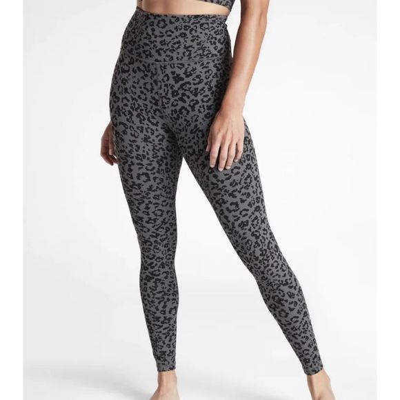 Athleta Leopard Elation Ultra High Rise Tight Anthracite Grey - Picture 1 of 5